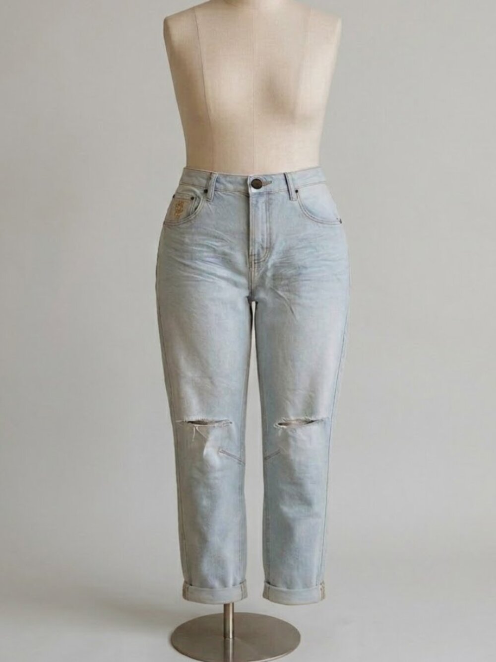 Free People One Teaspoon Saints Low-Waist Straight Jeans Size 32 Cyber Blue $185